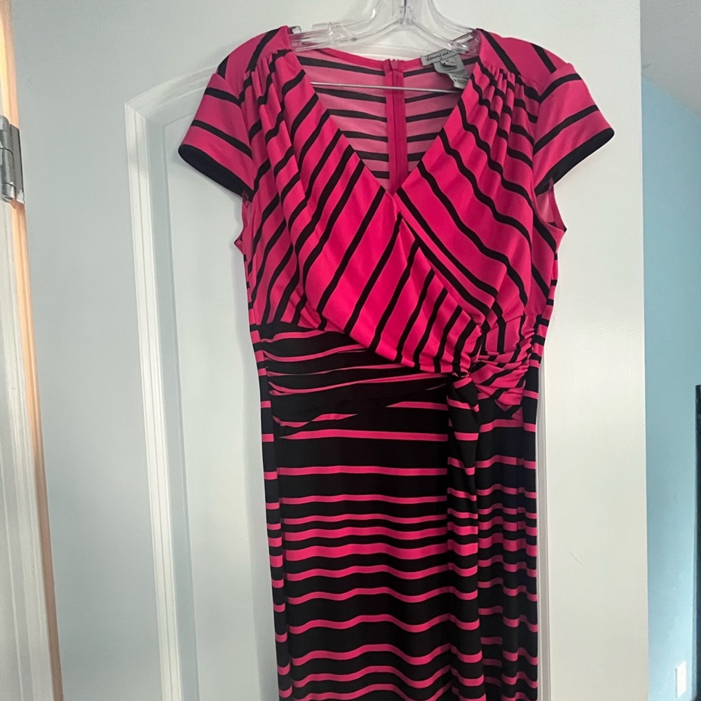 Pink and Black Striped Danny & Nicole Dress (MEDIUM)
